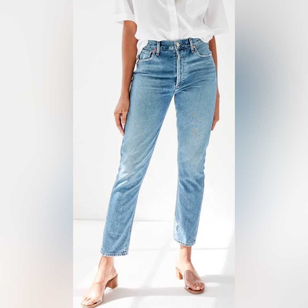 Agolde Women's Feel Good Straight Leg Jean Pants Casual Cotton Blend Sz 25